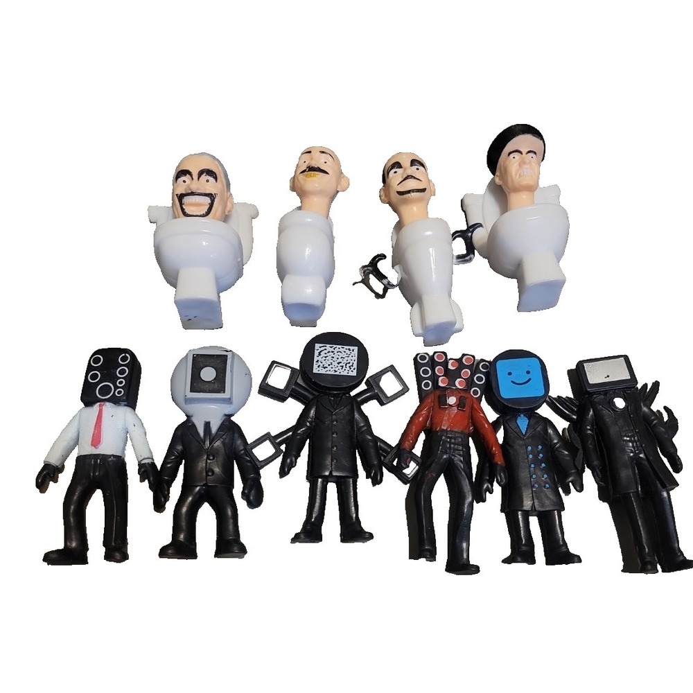 Skibidi Toilet Figures Set Cameraman TV Man Speaker Model Toys Cake Topper lot